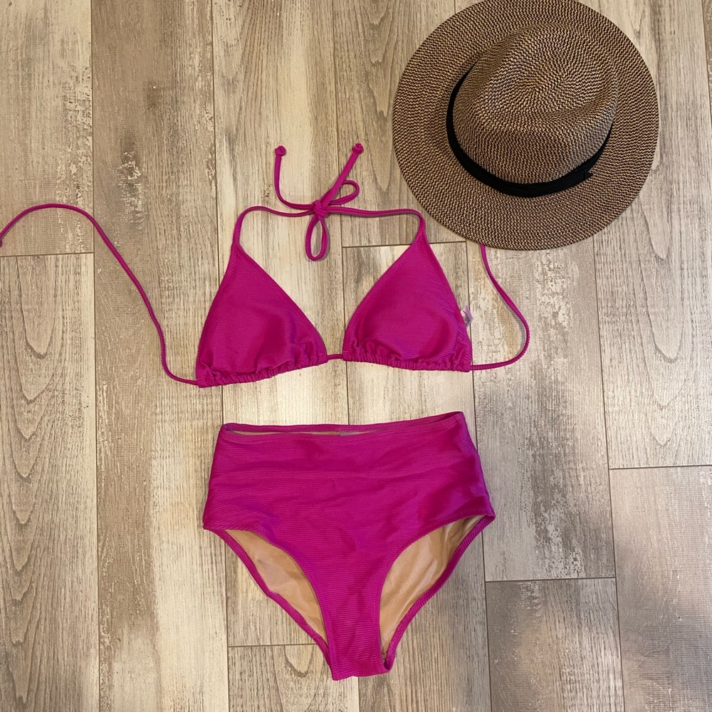 Pink high rise bikini